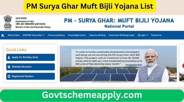 PM Surya Ghar Muft Bijli Yojana List