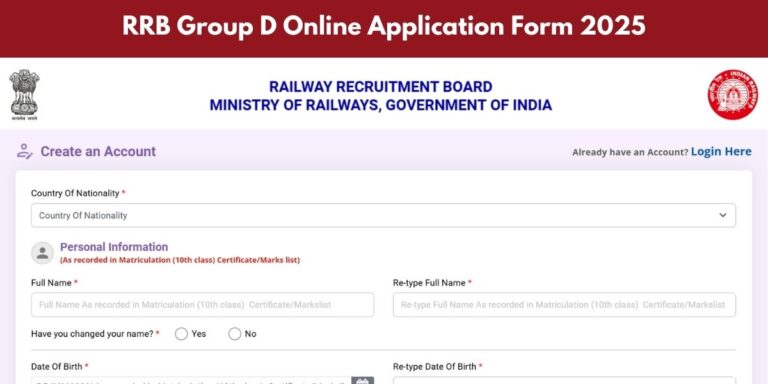 RRB Group D Apply Online