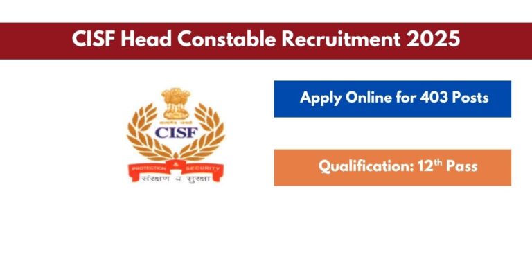 CISF Head Constable Recruitment 2025