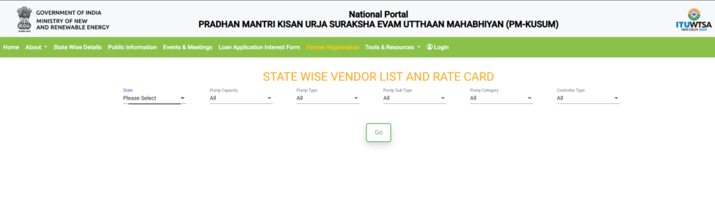 PM KUSUM State Wise Vendor List