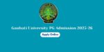 Gauhati University PG Admission 2025-26